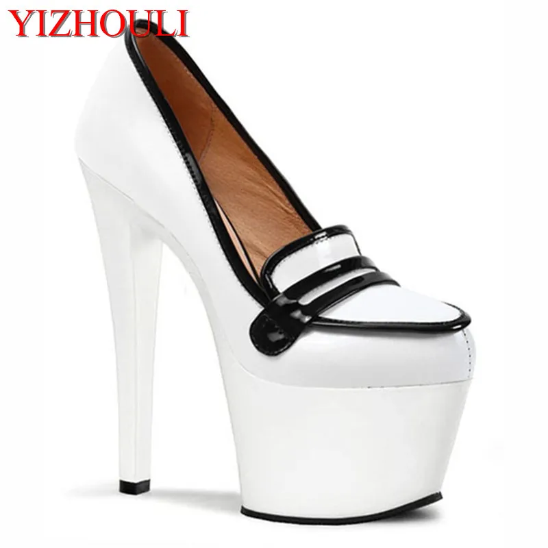 

17 cm nightclub princess sexy ultra high heels appeal shoes drag temptation The bottom of the black paint catwalk shoes