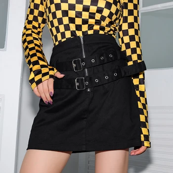 

Harajuku Punk Rock Gothic Summer Women Skirts Hight Waist Mini Skirt for Ladies Vintage Straight Skater Skirt SJ834V