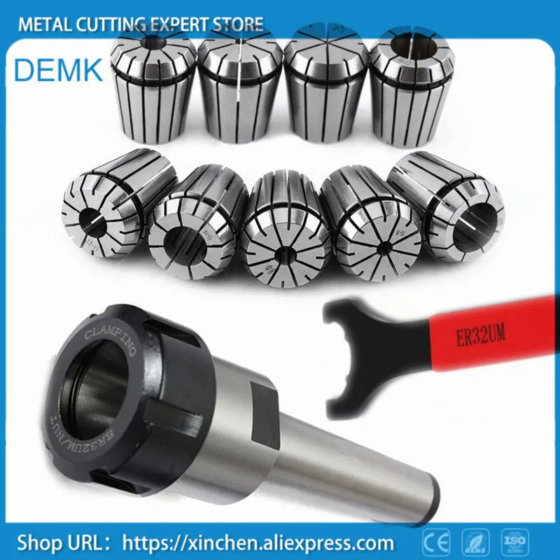 

9pcs ER32 Spring Collets + 1pcs MT4 ER32+1pcs wrench,high precision spindle Mohs 4 # ISO standard tool CNC milling machine lathe