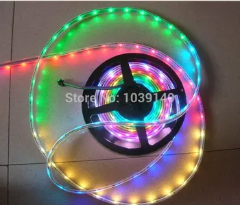 

5M BLACK PCB WS2801 led digital strip;32leds/m,WS2801 IC(256 scale,8 bit),32pcs 5050 RGB leds/m,waterproof IP67,DC5V input