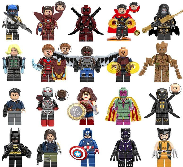 

NEW Super Heroes lEGOED Marvel Avengers Infinity War Iron Man Thanos Thor Black Panther Falcon Gamora Hulk Building Blocks toy