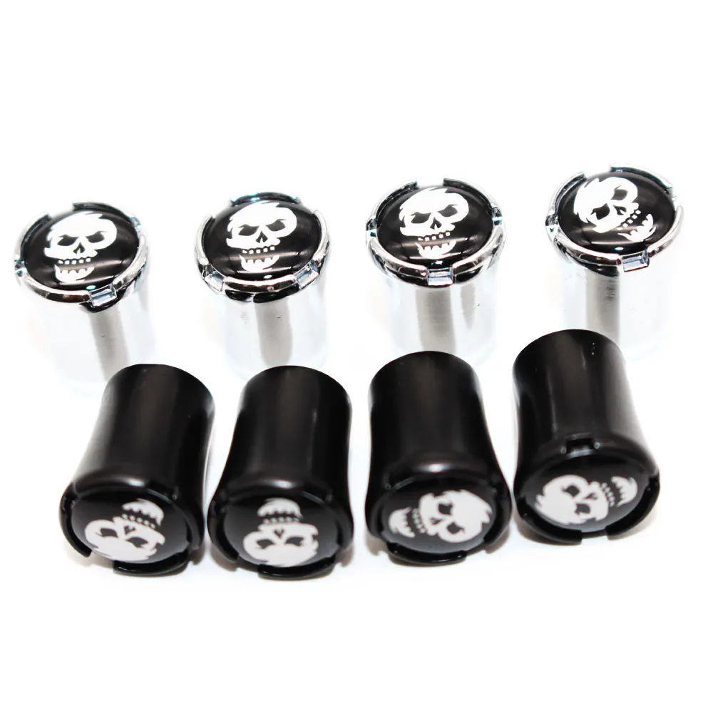 4 Pcs/Set Zinc Alloy Skull Style Tire Valve Stem Cap Tire Wheel Stem