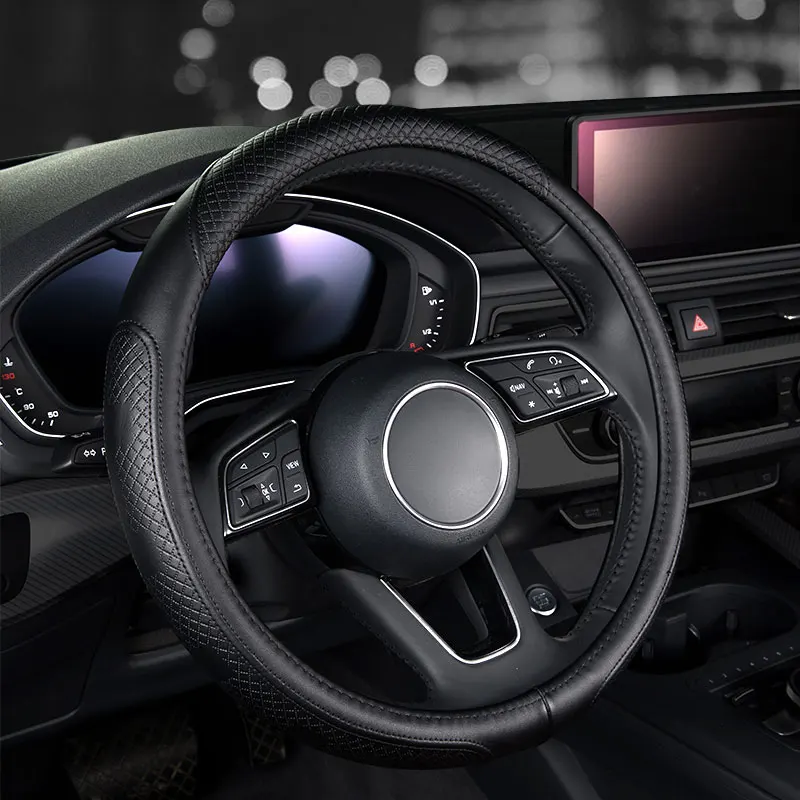 

Fashion car leather steering wheel covers auto accessories for volkswagen vw passat b3 b5 b5.5 b6 b7 b8 polo 6r 9n sedan sagitar