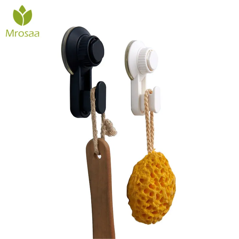 

2 Pcs/lot Mrosaa High Quality Powerful Sucker Robe Hooks ABS Bathroom Vacuum Suction Cup Cloth Wall Mounted Hanging Hooks Holder