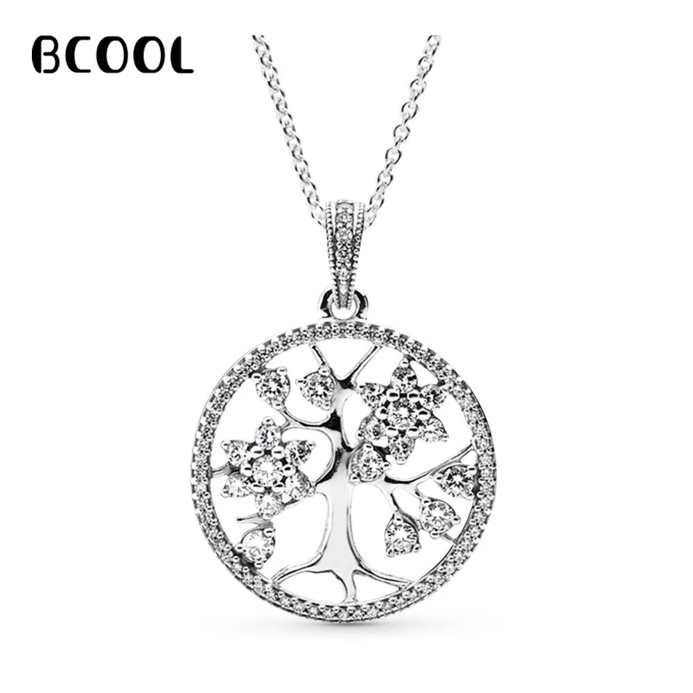 

BCOOL 925 Silver Necklace Adjustable Necklace Female Charm Jewelry Zircon Fine Necklace Gift
