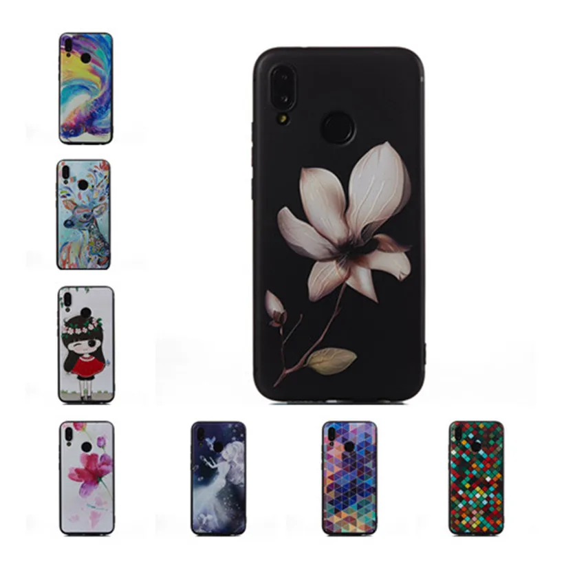 Чехол HEMASOLY для Huawei Mate 20 Lite силиконовый чехол Honor 8X мягкий TPU Play 3D Relif Fish Flower