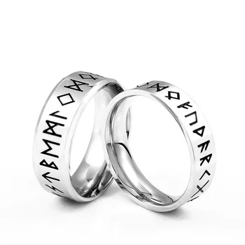 Beier 316L Stainless steel Fashion Style MEN and women Retro Odin Jewelry Viking Female Amulet Vintage Norse Rune words Rings