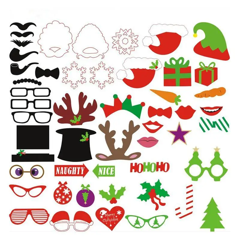 50 шт. DIY забавные очки Усы красные губы галстуки-бабочки маски на палочках рождественские фотобанк реквизит