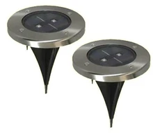 

10pcs/lot New Outdoor LED Landscape Lawn Lighting IP68 Solar Powered Panel 2 LED Deck Light Step Garden Underground Light