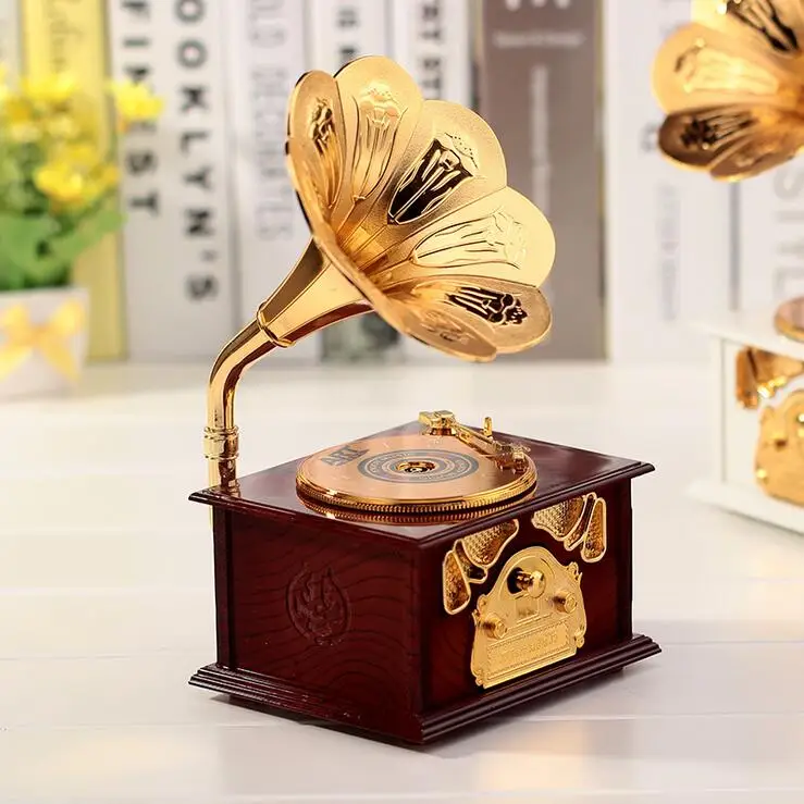 

Creative gift Christmas presents a new simulation Shanghai retro phonograph music box