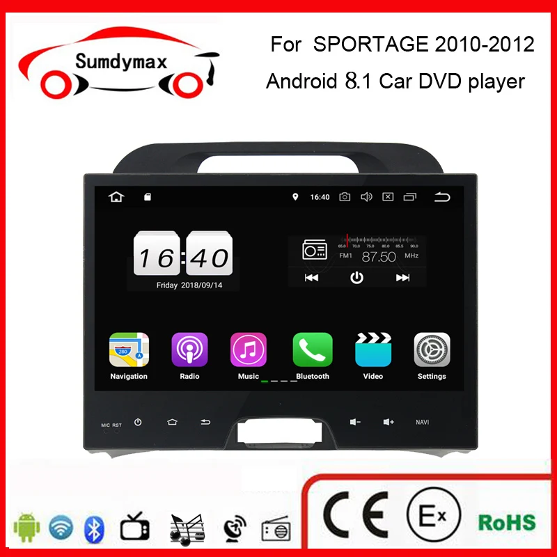 2G ram четырехъядерный android 8 1 автомобильный dvd для kia sportage 2009 2011 2013 2014 2015 Радио gps