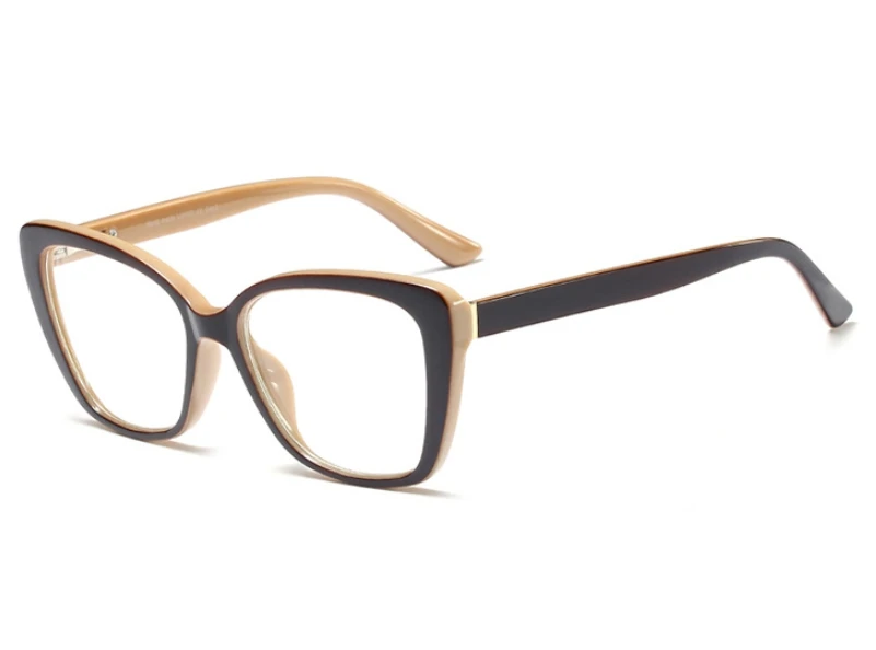 Квадратные очки кошачий глаз, оправа для мужчин и женщин, трендовые стили, оптические модные компьютерные очки 45734 - Цвет оправы: C7 coffee