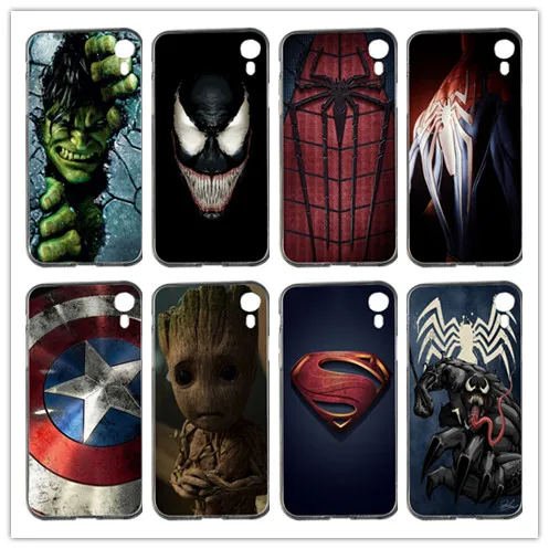 Чудесный Супермен Venom Shield Spiderman мягкий TPU мобильный телефон для Iphone 4 4s 5 5S SE 5C 6 S 7 8