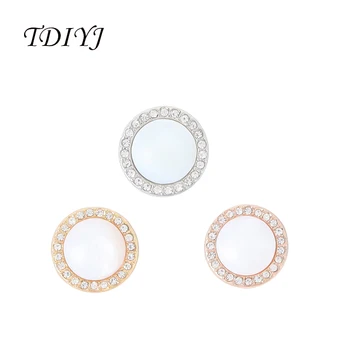 

TDIYJ Mixed Crystal Flower Shell Slide Charms Keeper Keys for Leather Wrappable Keeper Bracelets for Women Gifts 12Pcs/lot