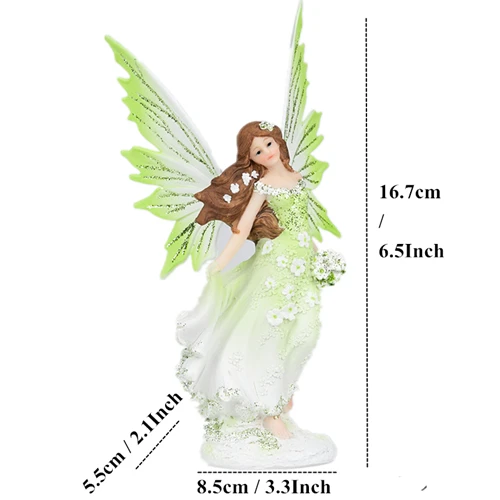 VILEAD, 5 стилей, статуэтка ангела из смолы, феи, единорога, рога, цветка, феи, статуя лошади, миниатюры, современные животные, для дома, Decoracion Hogar - Цвет: Angel Figurine-4