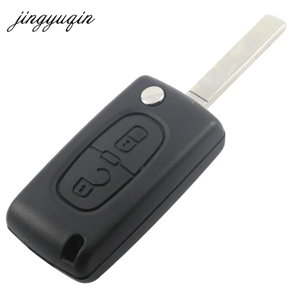jingyuqin VA2 Blade 2 Button Flip Folding Key Shell For Peugeot 306 407 807 Partner Citroen