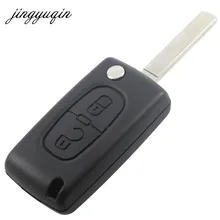 jingyuqin VA2 Blade 2 Button Flip Folding Key Shell For Peugeot 306 407 807 Partner Citroen