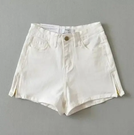 Women High Waist Denim Shorts Zipper Side Casual Summer Hot Short Jeans Sexy Booty Shorts Hotpants - Цвет: white