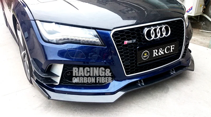 RS7-R спереди SPLITTER+ CANARDS SET-ABT Стиль углеродного волокна спереди SPLITTER+ CANARDS для AUDI RS7 красивый аксессуар и обстановки