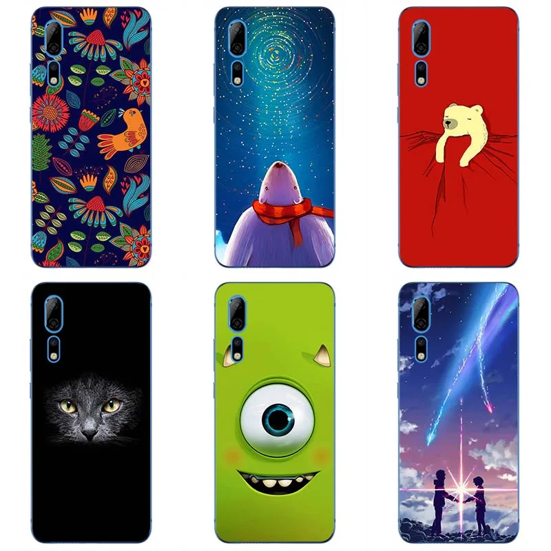 

Colorful Painted Soft Silicone Cases For ZTE Axon 10 pro Cartoon Animal Phone Cases Covers Soft TPU Flower Cover Coque