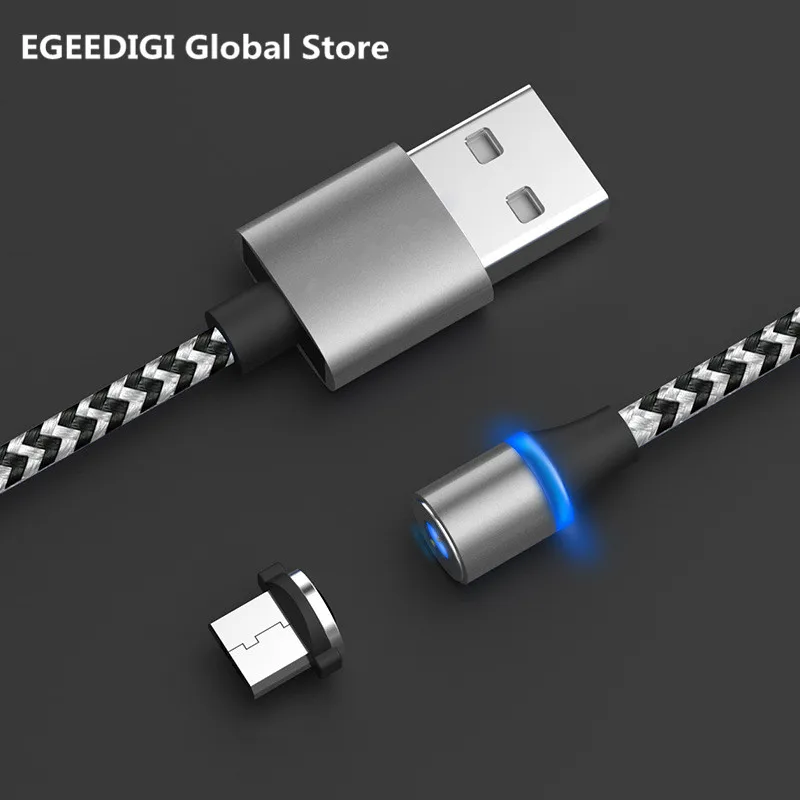 

EGEEDIGI Magnetic Cable USB Type C USB C 2A Fast Charging for Samsung S9 S8 Note9 Micro USB Cable for iPhone XS XR Charger cable