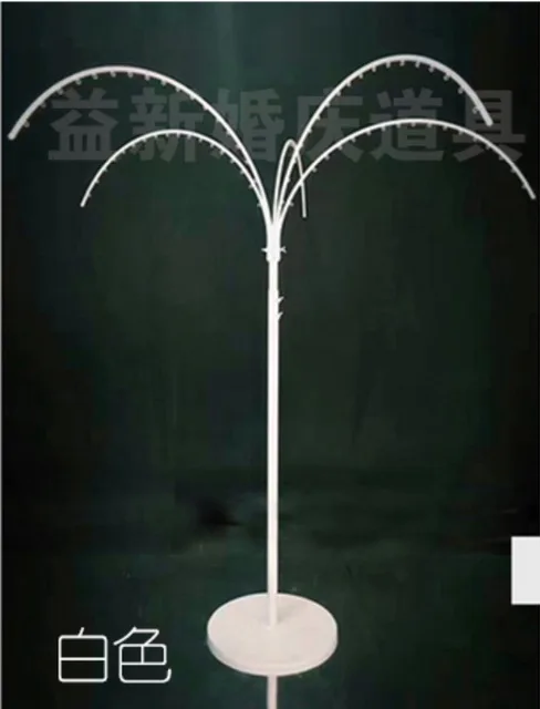 Хрустальное свадебное дерево Роскошная Свадебная Центральная дорога водит 1,3 м-2,6 м Регулируемая металлическая рамка с бисером падение свадебное украшение - Цвет: White Frame