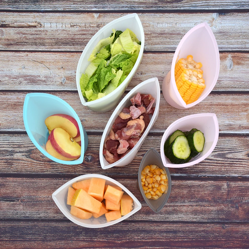 

TETOU Silicone Food Storage Containers Leakproof Fresh Bowl Reusable Shut Bag Fruit Vegetable with Sealing Clips Drop Shipping
