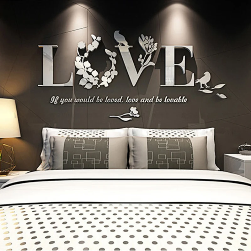 

Wedding Decor Mirror Wall Stickers Wall Decals Kids Rooms Decoration Bathroom Stickers 3D Sticker For Children's Rooms