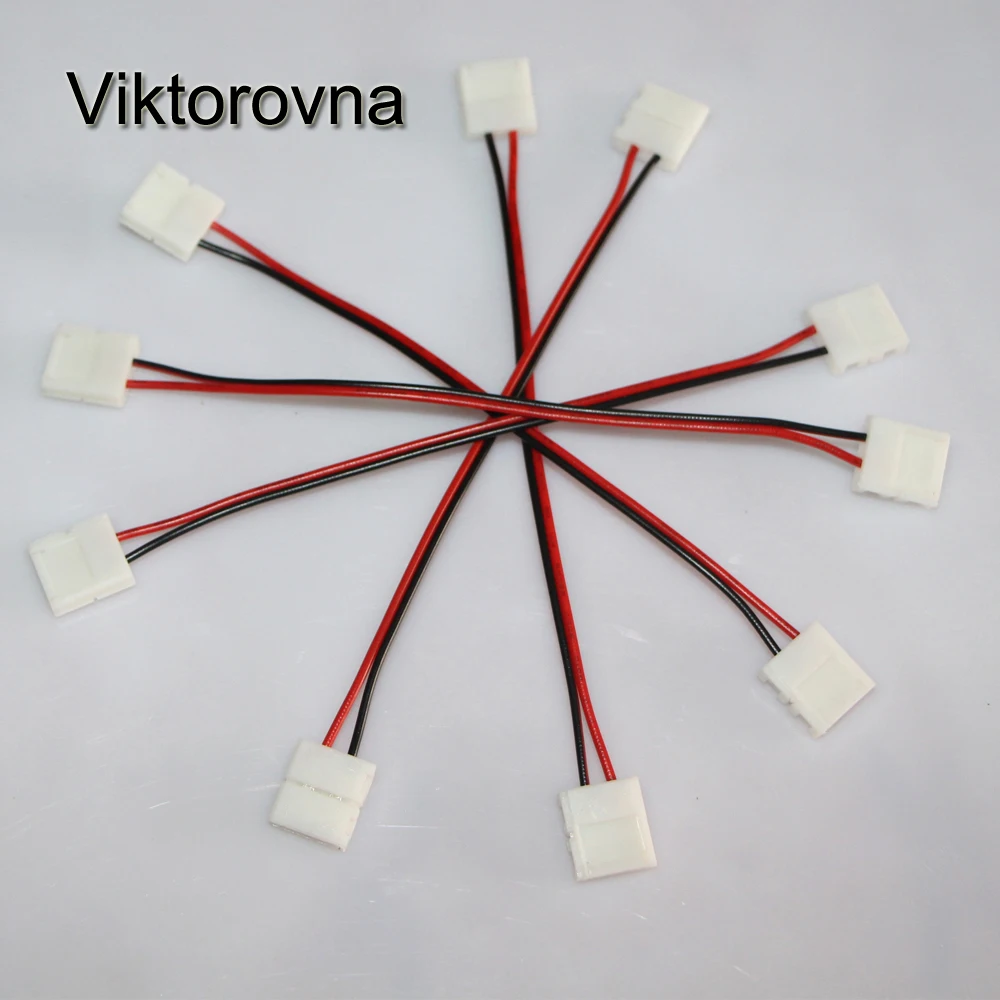 10 шт./лот 2 Pin 8 мм провод разъема светодиода разъём кабельный переходник для 3528/5050