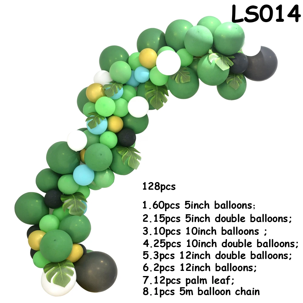 Джунгли украшения для тематических вечеринок воздушный шар арочный комплект зеленые Пальмовые Листья баллон арка для детский день рождения, день рождение мальчика детский душ Декор