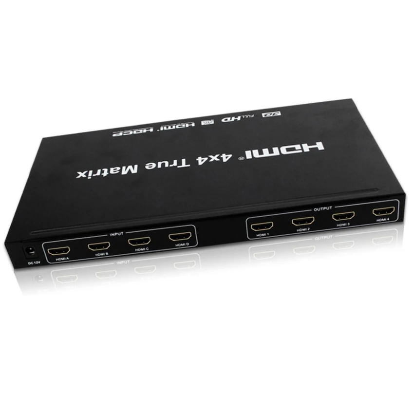 4X4 Matrix Switcher 4K Ultra HD HDMI 4 Ports Inputs and 4 Port Outputs Supports 4Kx2K@30HZ HDCP 3D & Deep Color