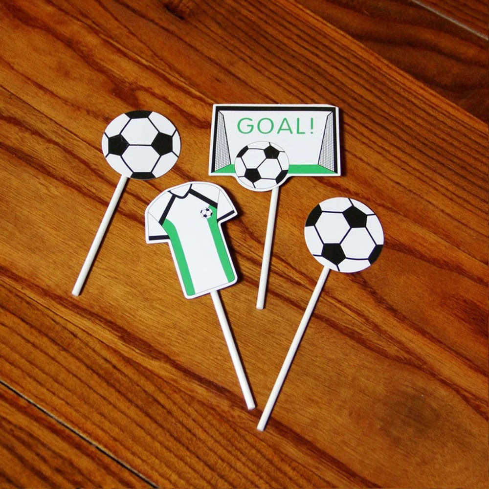 

1 Set Football Series Cake Toppers Children Cake Card Insert DIY Baking Accessory