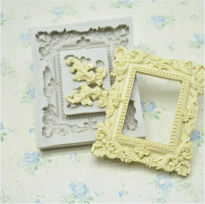 Silicone Woman Cameo Mirror Frame Fondant Mould Chocolate Baking Deco# Mold N1J8