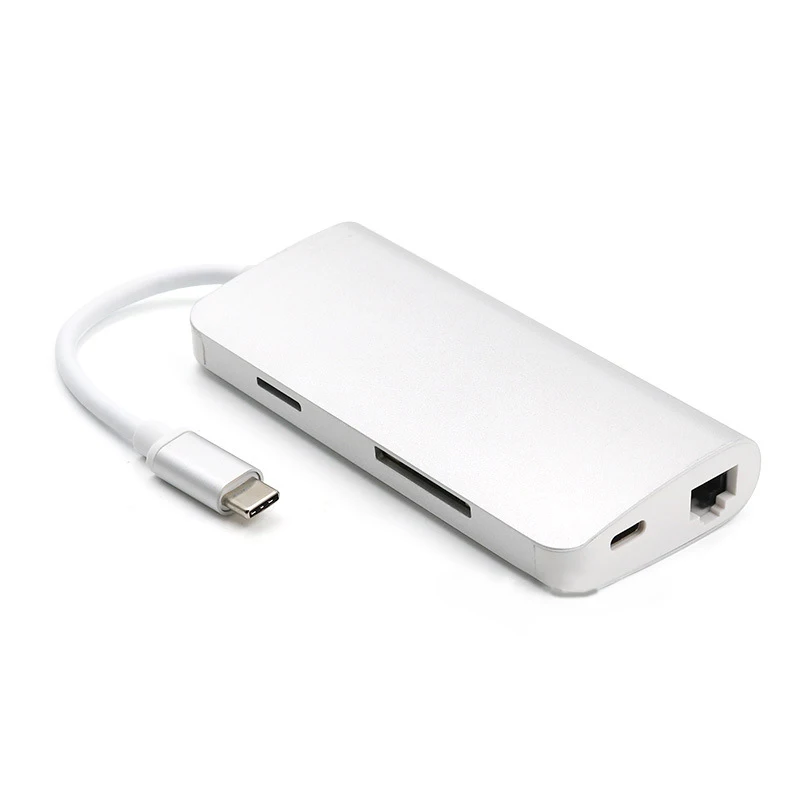 USB концентратор 8 в 1 4K HDMI VGA RJ45 Gigabit Ethernet SD/TF PD|Кабели VGA| |