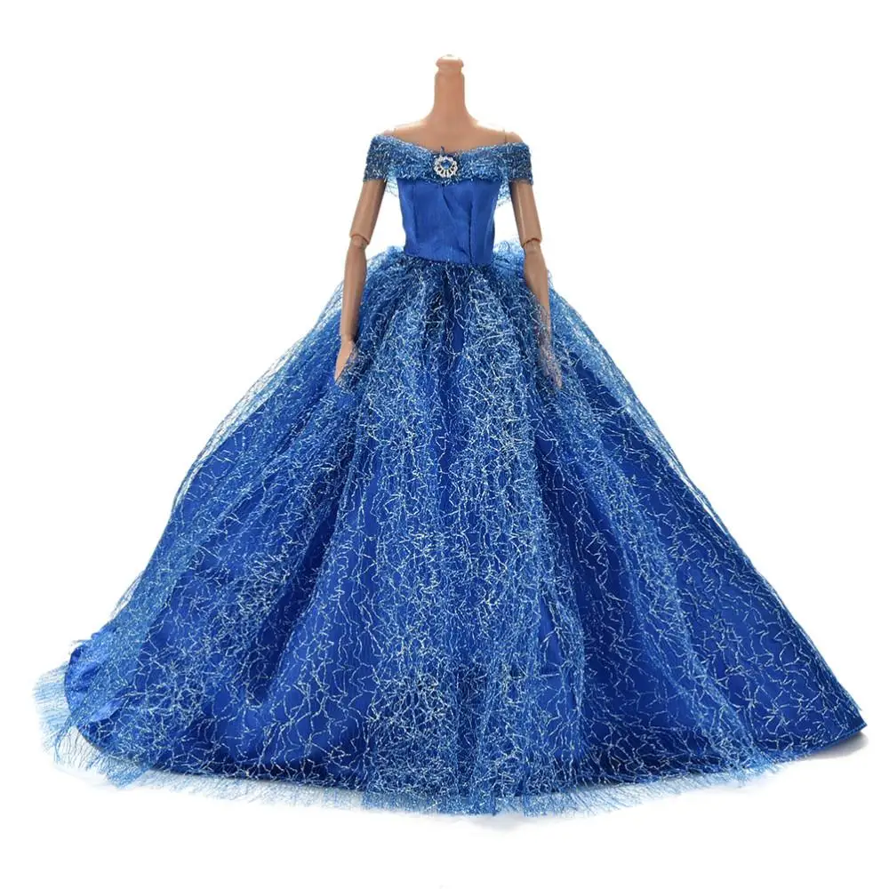 Hot Sale 7 Colors Available High Quality Handmake Wedding Princess Dress Elegant Clothing Gown For for Barbie Doll Dresses - Цвет: 3