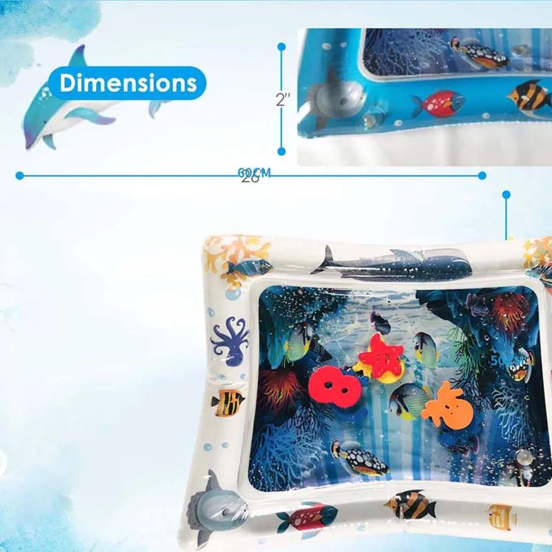 Надувной детский ледяной игровой коврик для детей океан животный узор водный игровой коврик Забавный подвижная игра центр воды заполненный игровой коврик