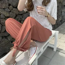 LKlady Casual Pants Beamed Legs Beach Female Summer Loose Thin Chiffon Large Size High Waist Nine Points Pants Wide Leg Pants LKlady Casual Pants Beamed Legs Beach Female Summer Loose Thin Chiffon Large Size High Waist Nine Points Pants Wide Leg Pants