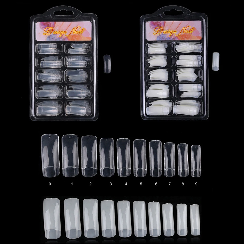 Buy 100Pcs/Set Professional Artificial French Half Nail Tips Long False Nail