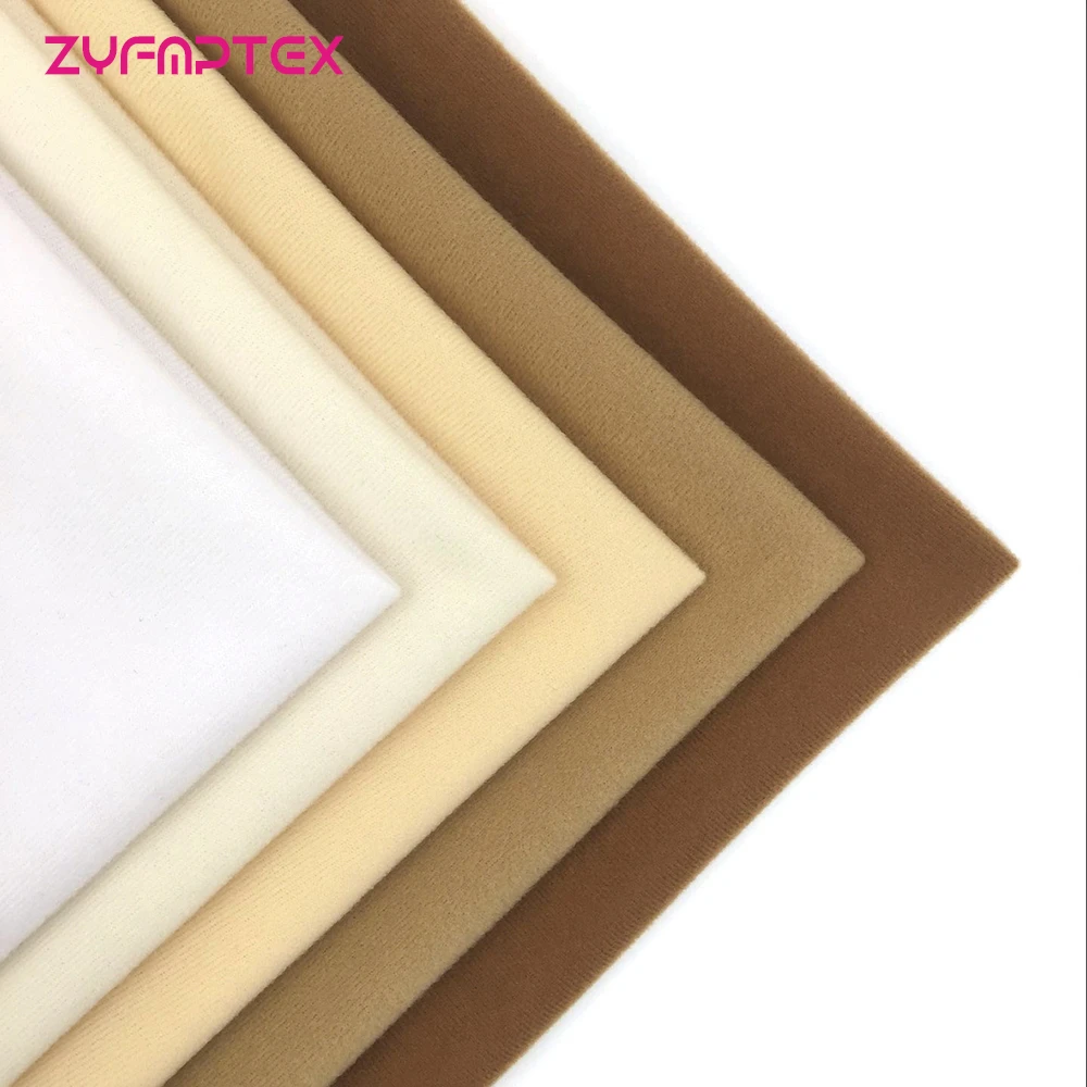 Zyfmptex 5 Colors Diy Doll Skin Color Fabric Fleece Velvet Fabrics