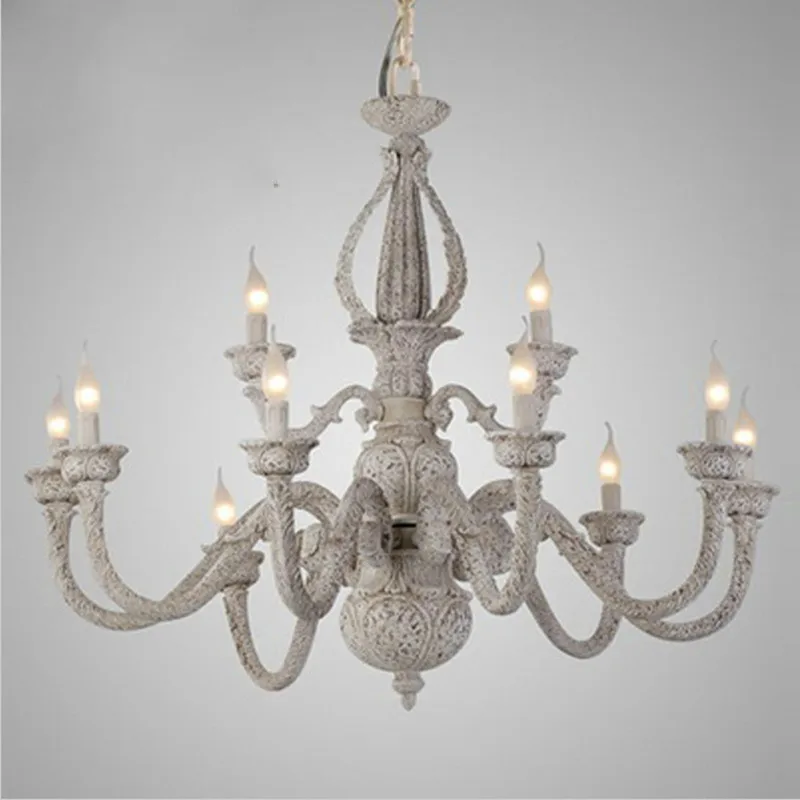 

Spain Style Iron Chandelier Living Room Weathered granite Pendant Lamps Mediterranean Balcony Staircase Chandelier