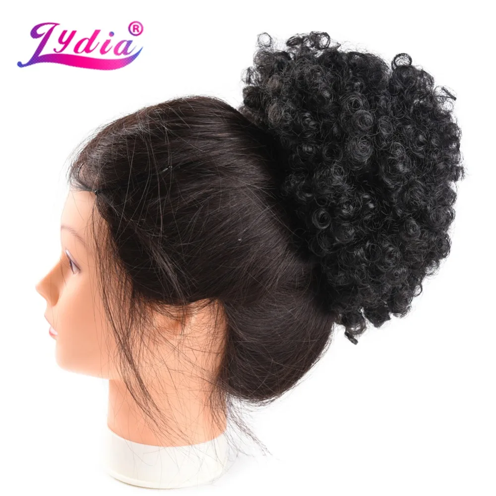 

Lydia Curly Synthetic Hair Chignon Bun Extensions Updo Clip In Hairpiece 12inch Donut Chignon Cheveux 86g/Piece