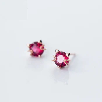 

Wholesale Cute Little Cat Animal Shine Cubic Zirconia 925 Sterling Silver Ladies Stud Earrings Original Jewelry For Women Gift