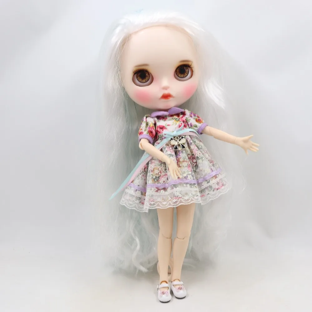 Кукла Blyth ICY DBS с белыми волосами ручной росписью длинные ресницы и сонные глаза №