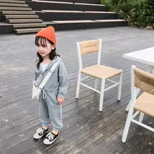 Комбинезон для девочек, Осенняя детская одежда, длинные штаны для девочек 3-9 лет