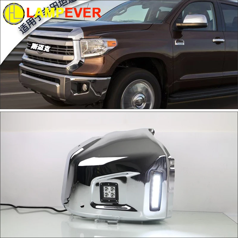 

Lampever LED daytime running light DRL Kit for Toyota Tundra 2013 2014 2015 Fog Lamp Cover whole metal 2Pcs/Set Waterproof