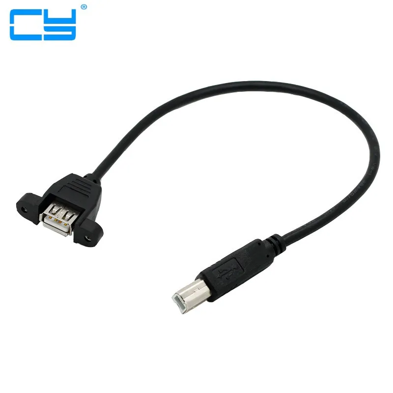 

5pcs/lote Mini USB para Impressora USB-B Tipo Cabo de Extensao Macho para Femea Jack com Furos de Parafuso Fixo 30 cm 50 cm100cm