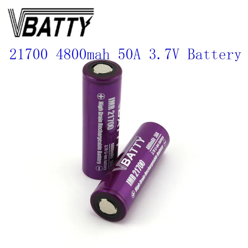 1-6 шт./лот бренд Vbatty 21700 4800mah 3,7 V 50A литий-ионная аккумуляторная батарея 21700 батарея высокого стока 21700 батарея