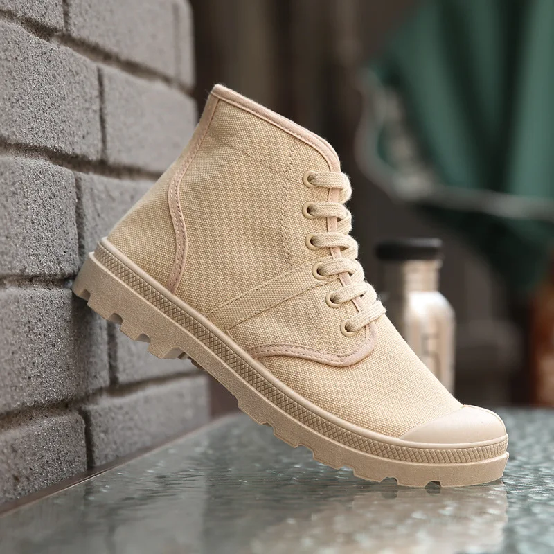  YWEEN Lace Up Men's Casual Shoes Spring Autumn High Top Men's Army Shoes men Casual Canvas shoes Ma
