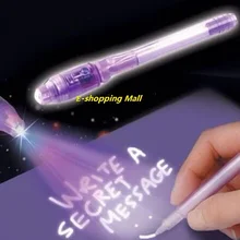 1 шт./лот, невидимая чернильная ручка, УФ-черный светильник, 2 в 1 невидимая чернильная ручка, креативная Невидимая ручка