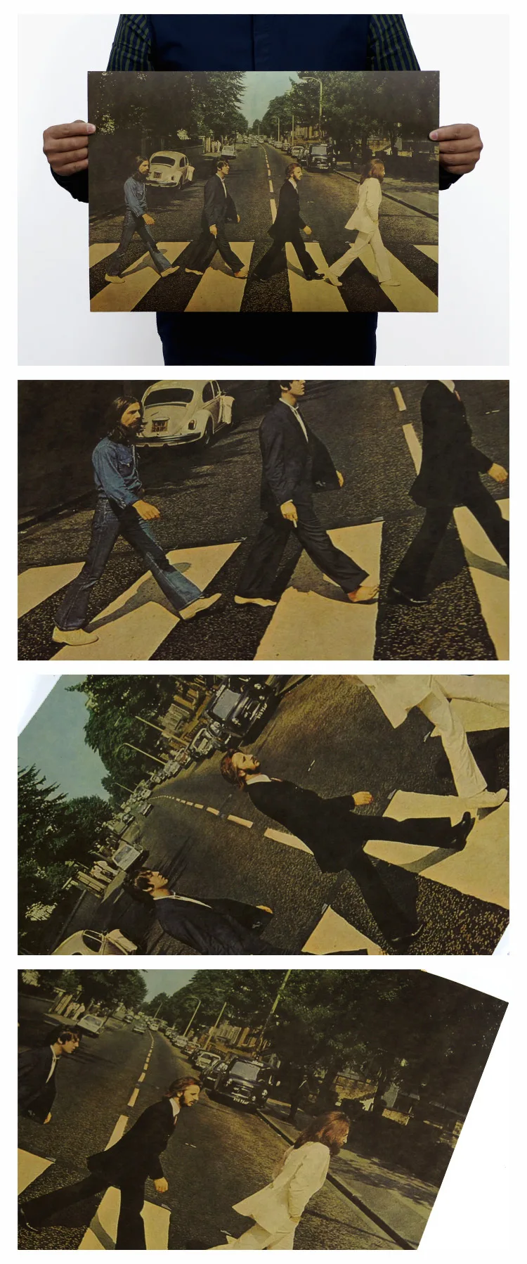 Cross the street Road/abbey road/музыкальная рок-группа/классический рок/крафт-бумага/ретро-плакат/декоративная живопись 51x35,5 см